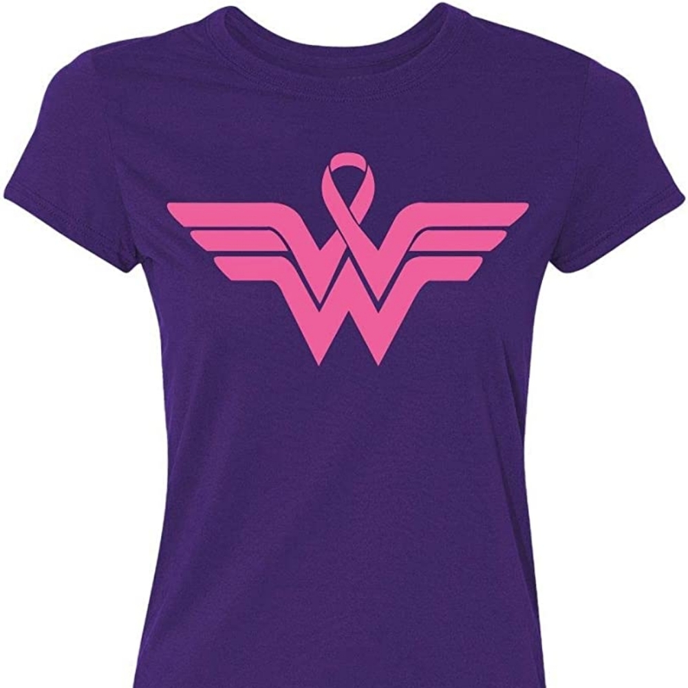 Wonderwoman Breat Cancer Awareness Ribbon Pink Logo